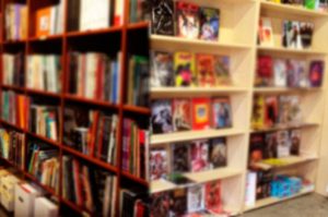 our comicbook shelves in our store